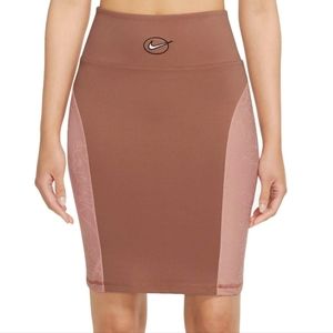 NWT Nike Women's Sportswear Icon Clash Skirt in Tan/Pink Combo 🤎🩷 3X